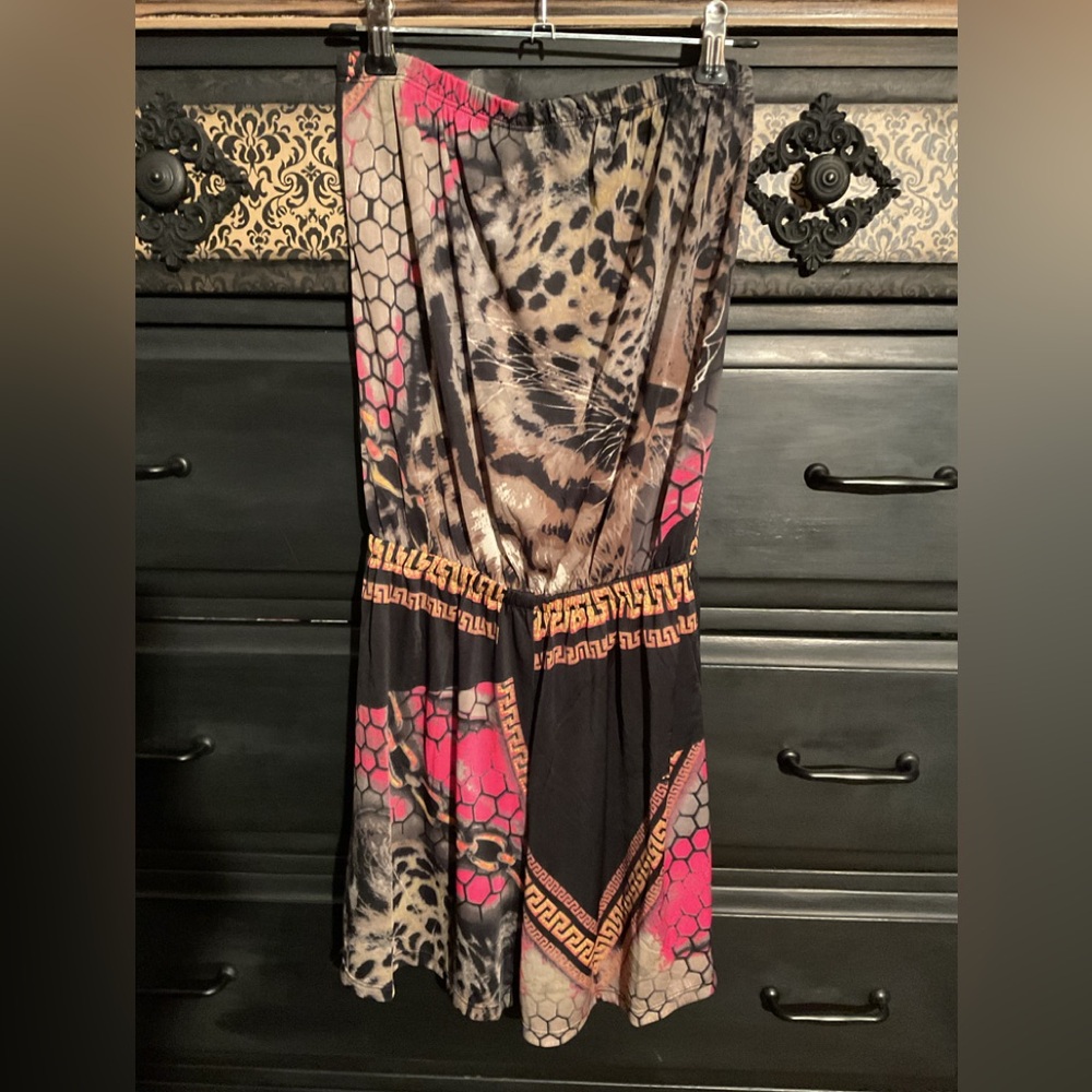 Animal Print with Pink Accents Romper
